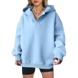 imageANRABESS Womens Oversized Hoodies V Neck Sweatshirts Fleece Long Sleeve Pullover Y2K Clothes 2025 Fall Trendy OutfitsLight Blue