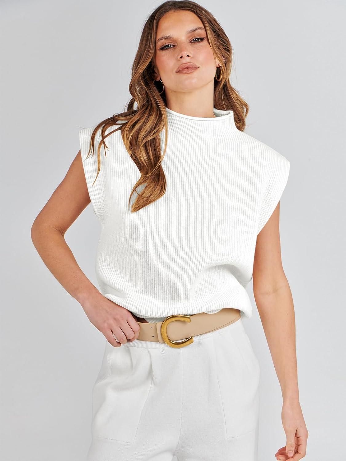 imageANRABESS Womens Mock Neck Sleeveless Sweater Vest Casual Cap Sleeve Knit Pullover Tank Tops 2025 Fall ClothesWhite