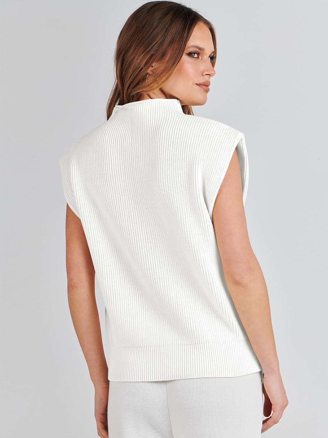 imageANRABESS Womens Mock Neck Sleeveless Sweater Vest Casual Cap Sleeve Knit Pullover Tank Tops 2025 Fall ClothesWhite