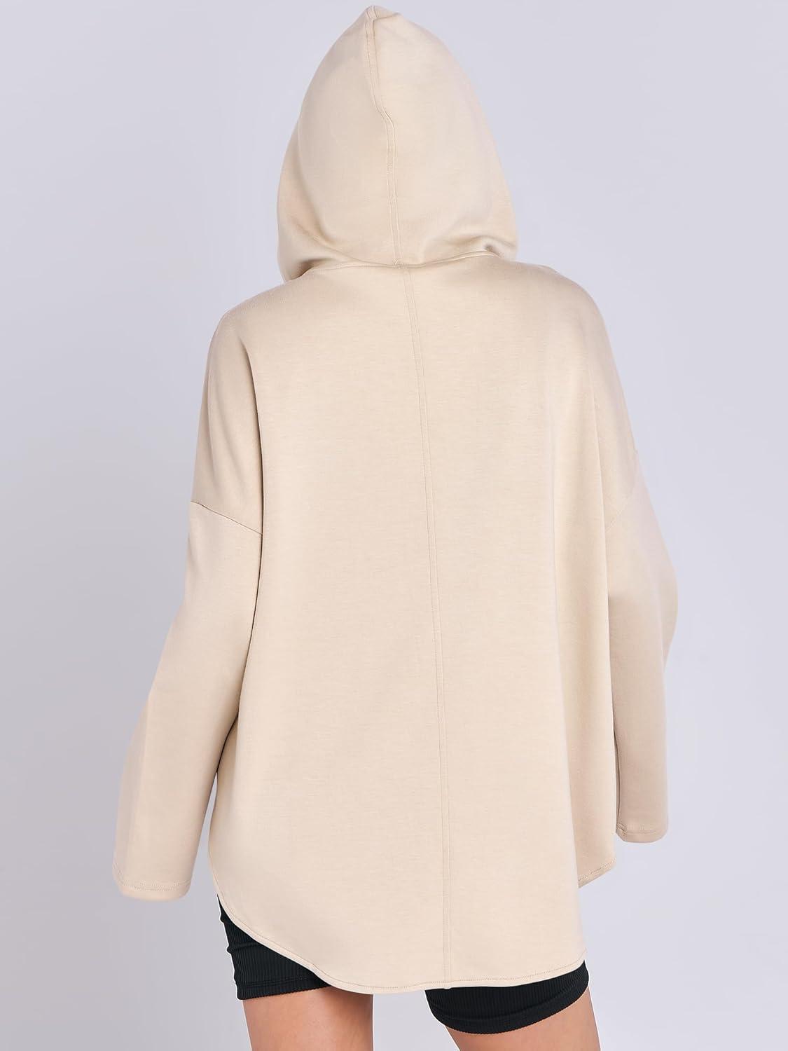 imageANRABESS Womens Oversized Hoodie Quarter Zip Sweatshirts 2025 Fall Winter Tunic Pullover Top Trendy Teen Girls Preppy ClothesAlomnd