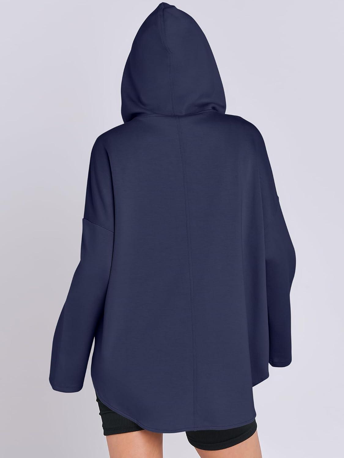 imageANRABESS Womens Oversized Hoodie Quarter Zip Sweatshirts 2025 Fall Winter Tunic Pullover Top Trendy Teen Girls Preppy ClothesNavy Blue