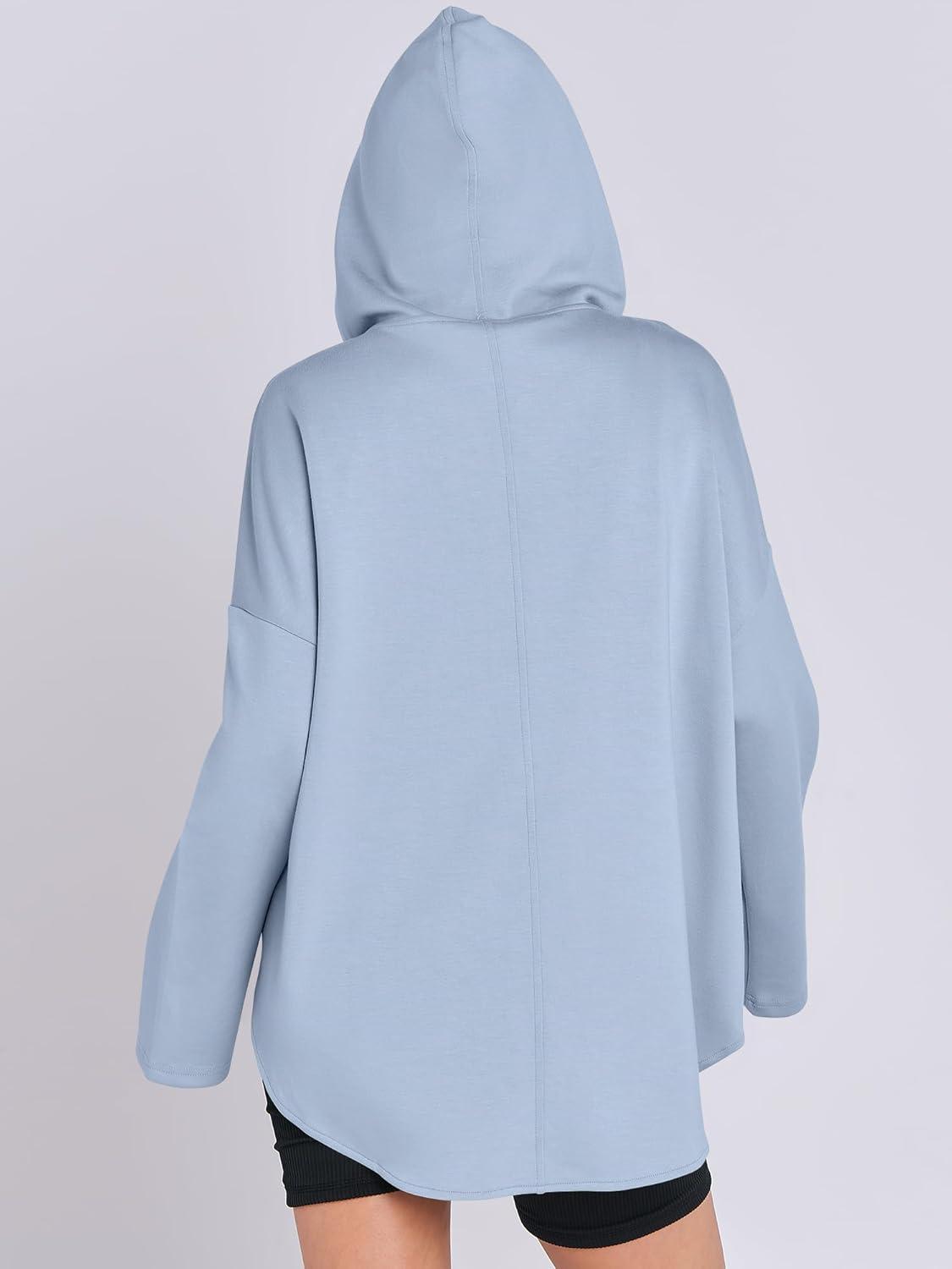 imageANRABESS Womens Oversized Hoodie Quarter Zip Sweatshirts 2025 Fall Winter Tunic Pullover Top Trendy Teen Girls Preppy ClothesSky Blue