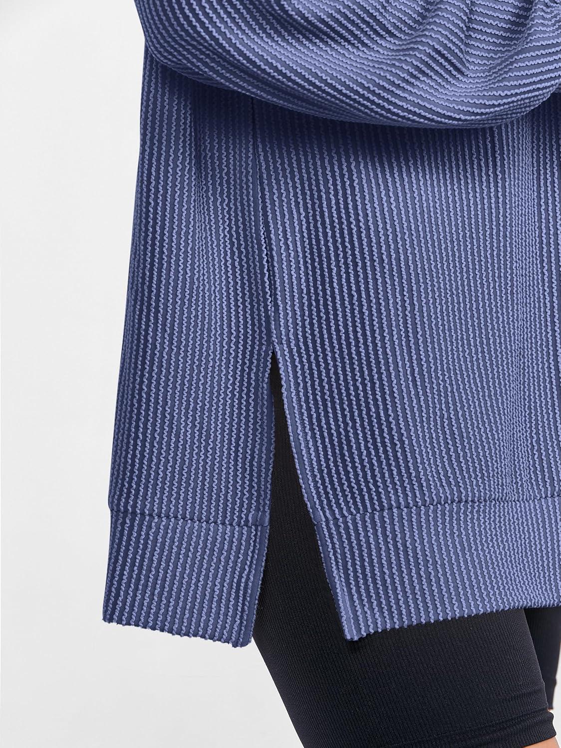 imageANRABESS Womens Oversized Long Sleeve Shirts Ribbed Knit Tunic Tops Side Spilt Casual 2025 Fall OutfitsBlue