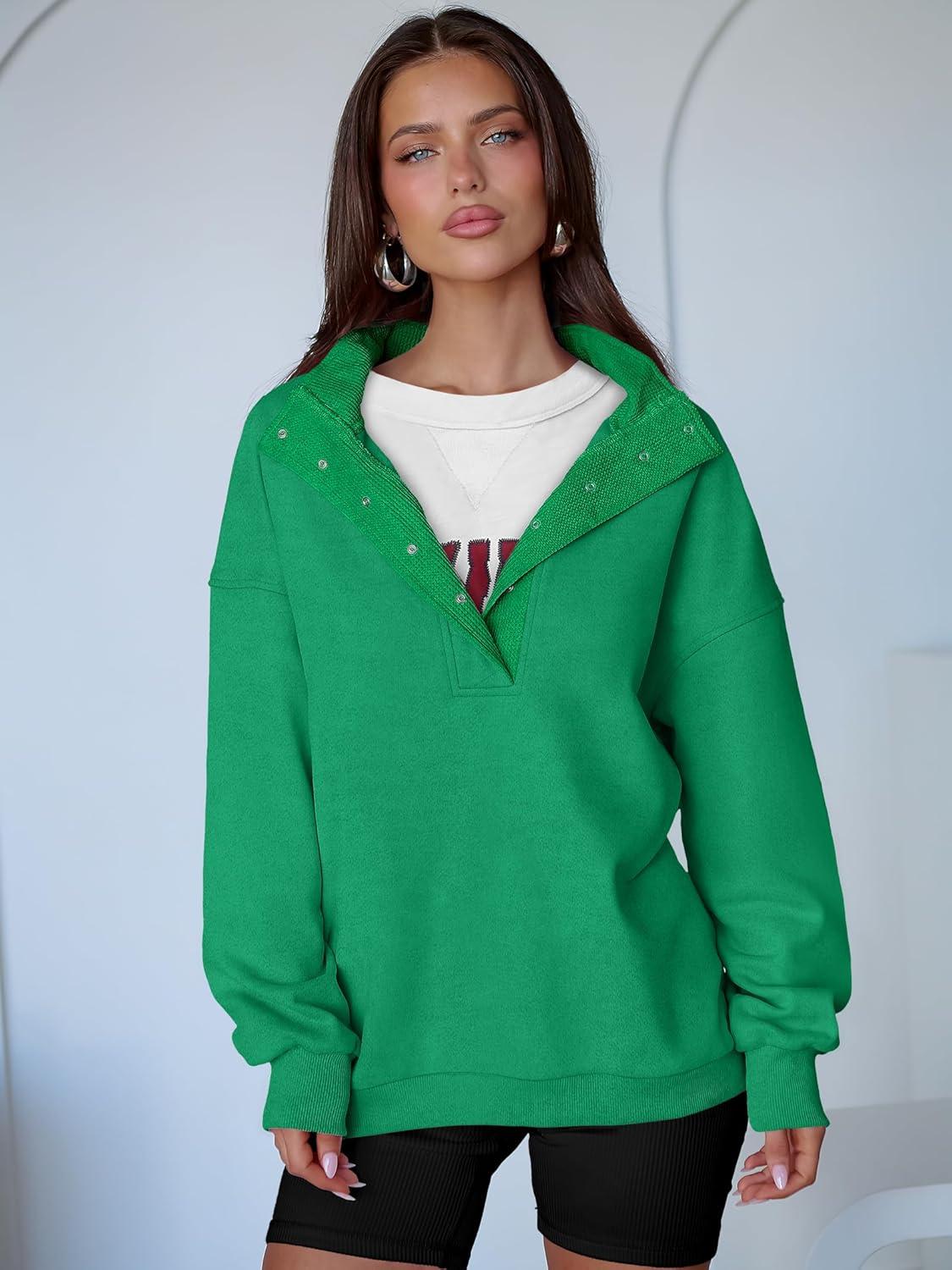 imageANRABESS Womens Oversized Sweatshirt Long Sleeve Henley Pullover Tops 2025 Fall Casual Button Loose Fit Teens Fashion OutfitsLight Green
