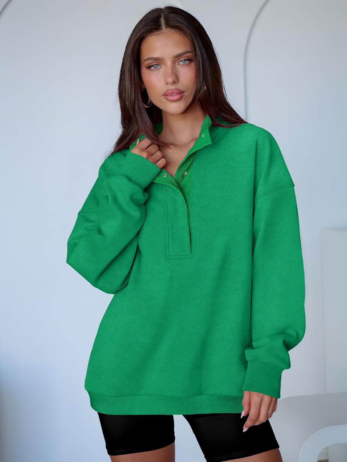 imageANRABESS Womens Oversized Sweatshirt Long Sleeve Henley Pullover Tops 2025 Fall Casual Button Loose Fit Teens Fashion OutfitsLight Green