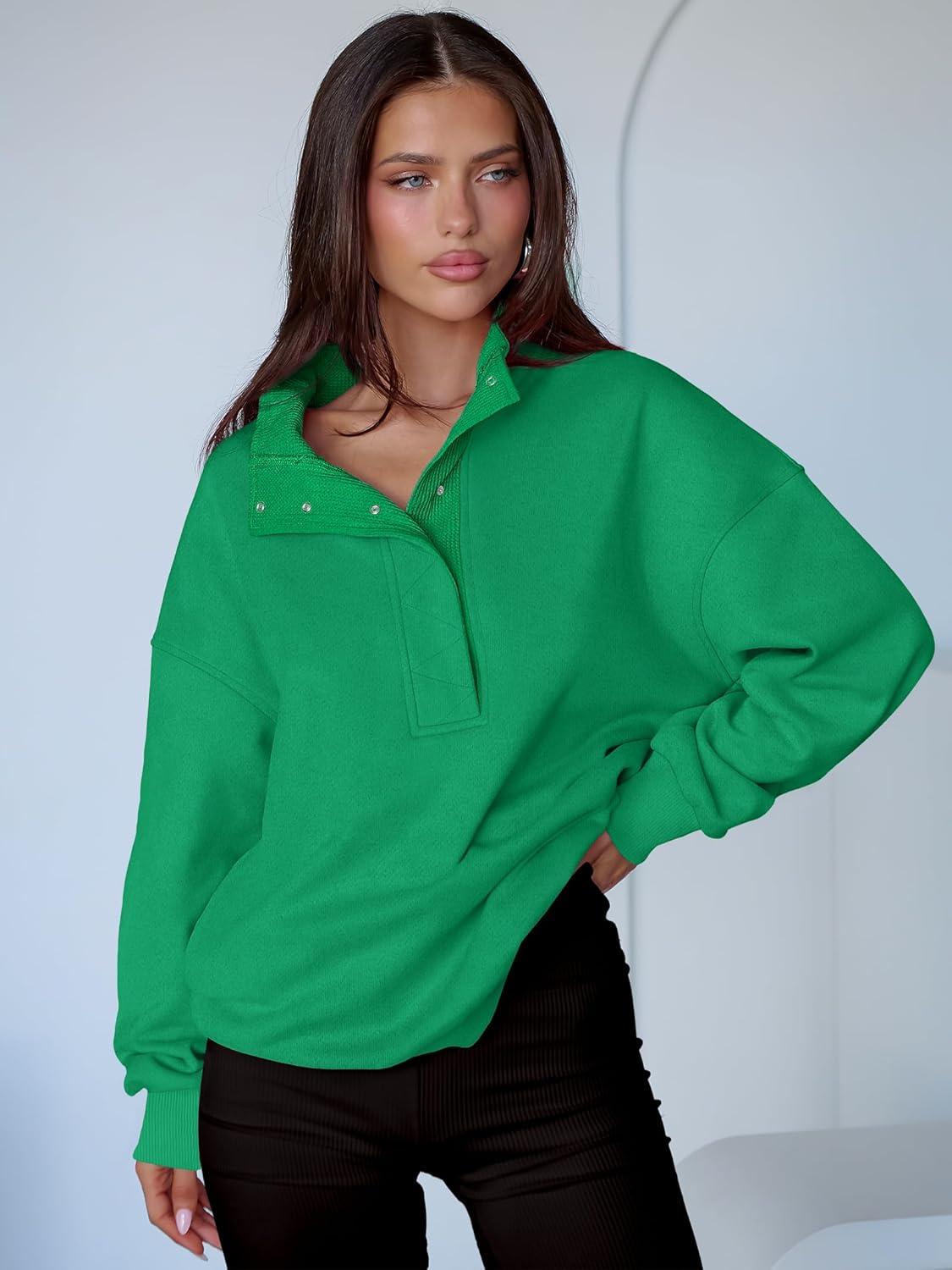 imageANRABESS Womens Oversized Sweatshirt Long Sleeve Henley Pullover Tops 2025 Fall Casual Button Loose Fit Teens Fashion OutfitsLight Green
