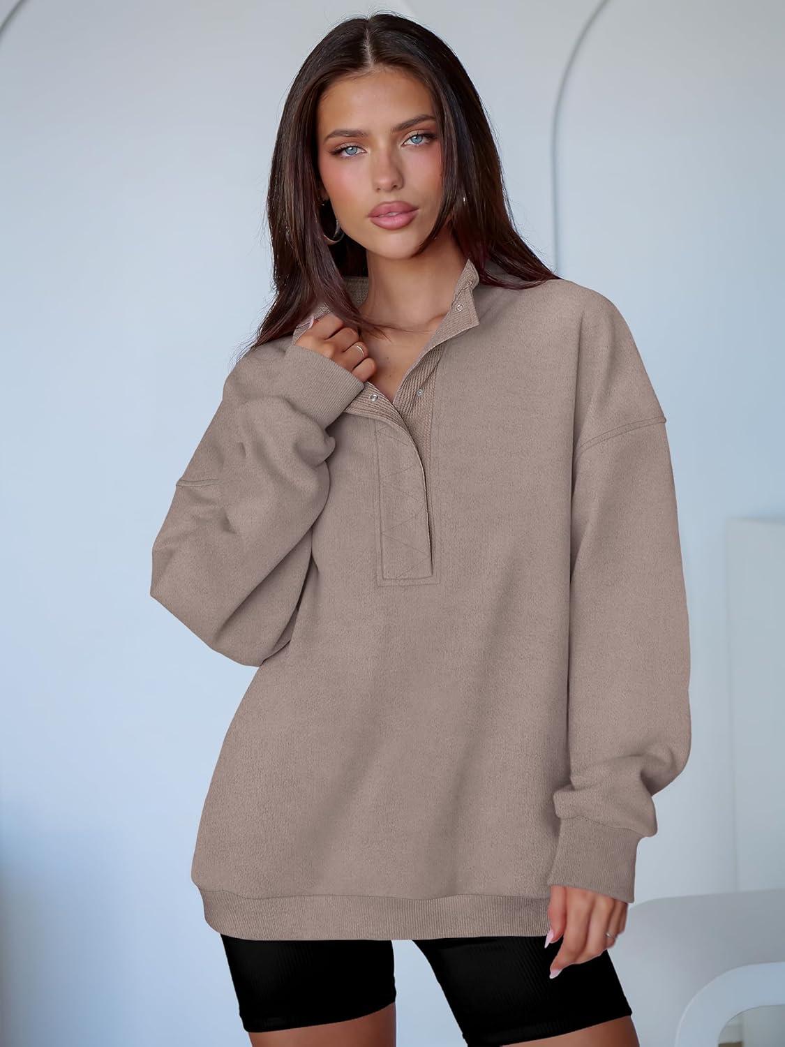 imageANRABESS Womens Oversized Sweatshirt Long Sleeve Henley Pullover Tops 2025 Fall Casual Button Loose Fit Teens Fashion OutfitsMocha
