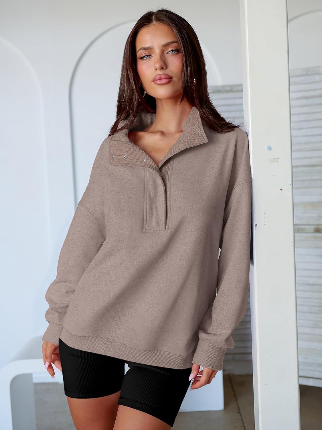imageANRABESS Womens Oversized Sweatshirt Long Sleeve Henley Pullover Tops 2025 Fall Casual Button Loose Fit Teens Fashion OutfitsMocha