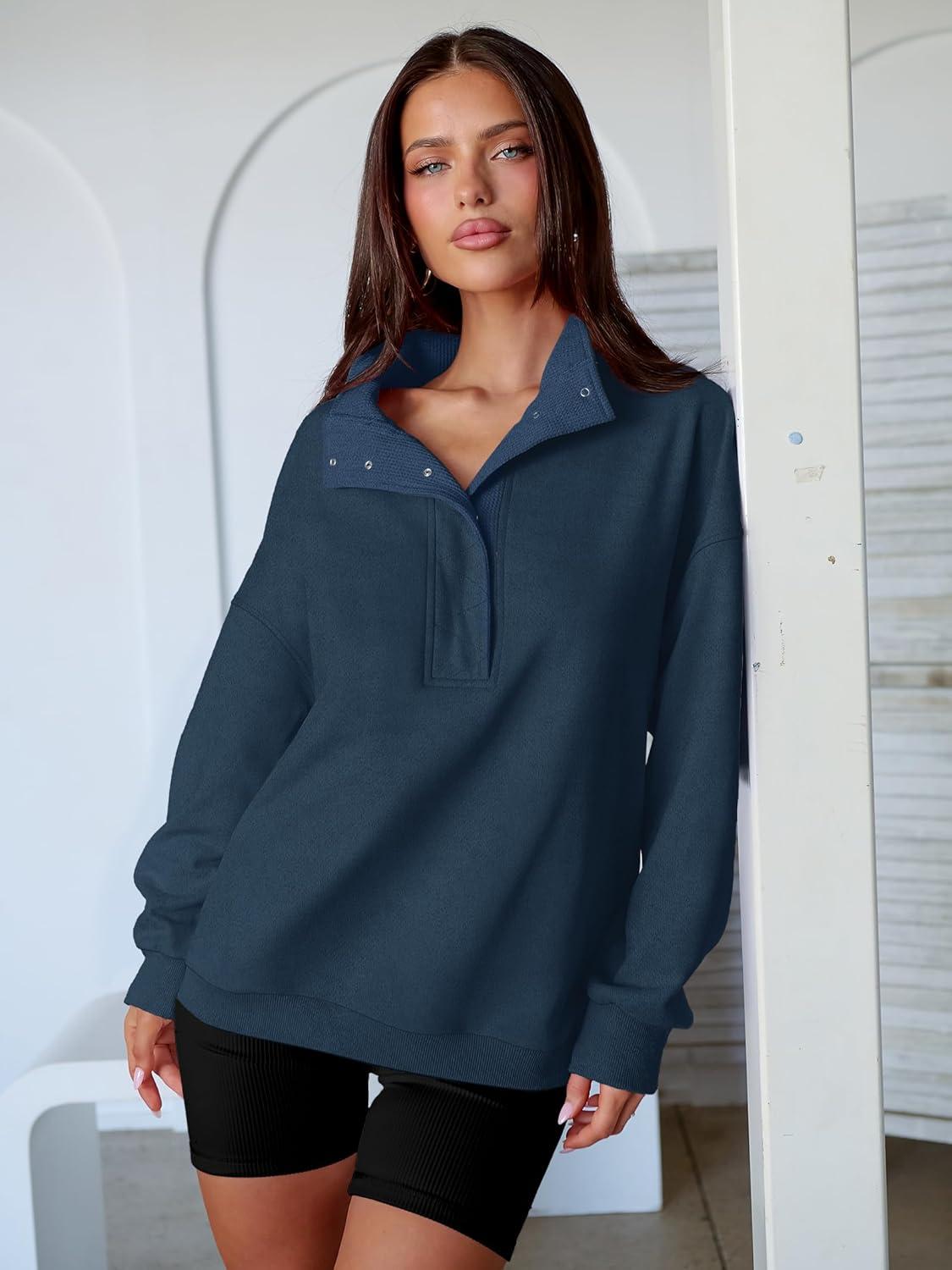 imageANRABESS Womens Oversized Sweatshirt Long Sleeve Henley Pullover Tops 2025 Fall Casual Button Loose Fit Teens Fashion OutfitsNavy Blue