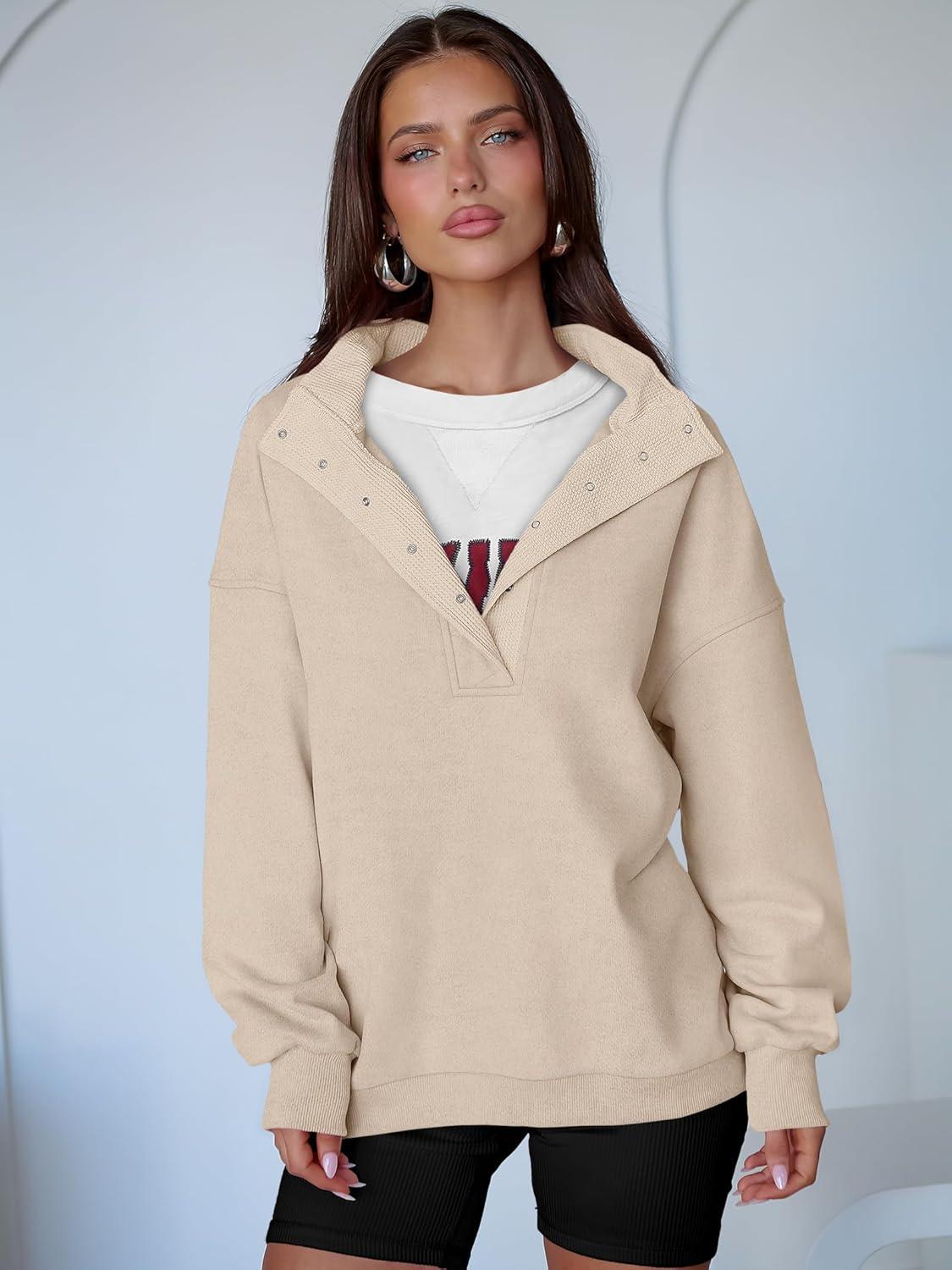 imageANRABESS Womens Oversized Sweatshirt Long Sleeve Henley Pullover Tops 2025 Fall Casual Button Loose Fit Teens Fashion OutfitsParchment