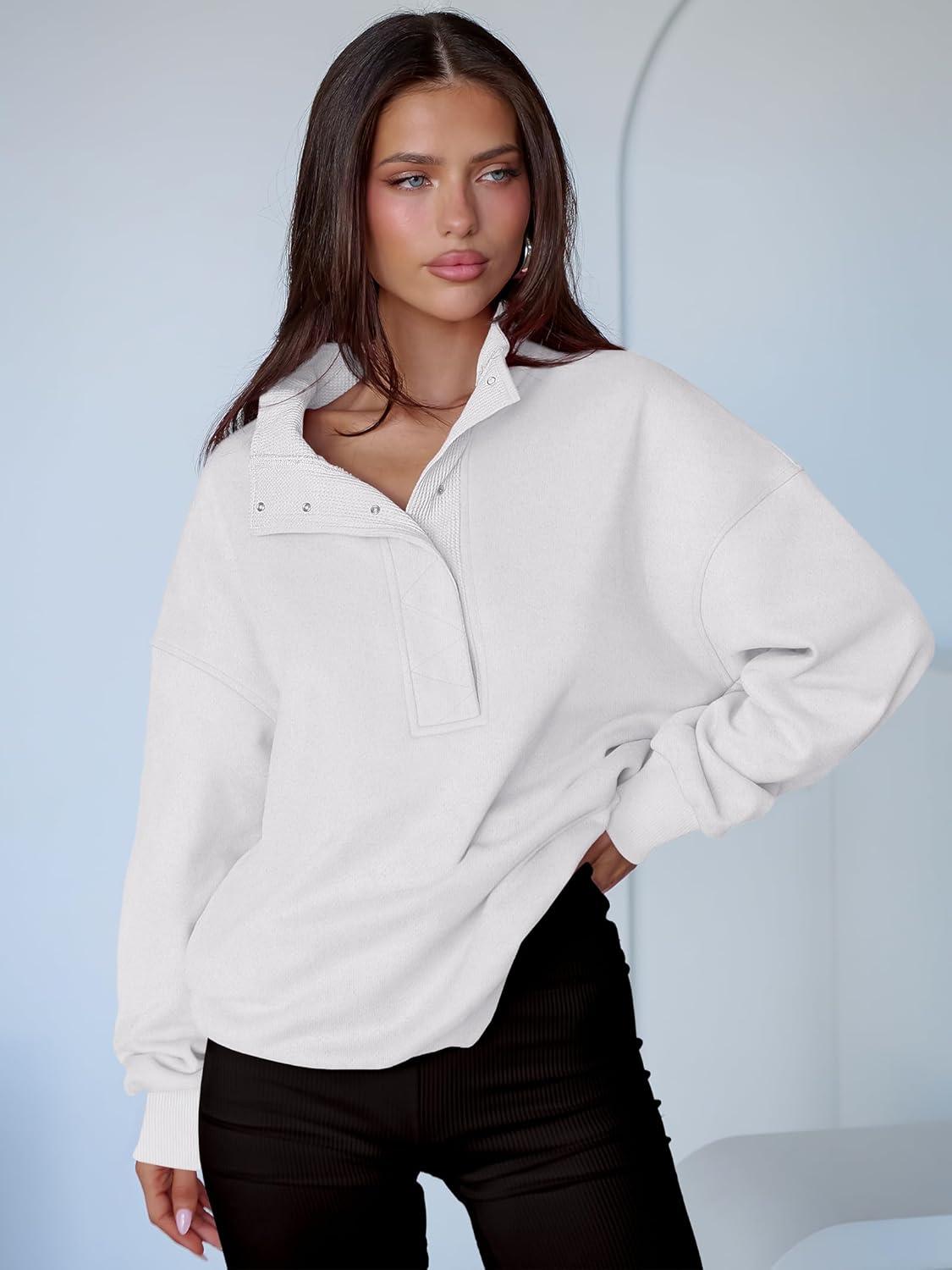 imageANRABESS Womens Oversized Sweatshirt Long Sleeve Henley Pullover Tops 2025 Fall Casual Button Loose Fit Teens Fashion OutfitsWhite