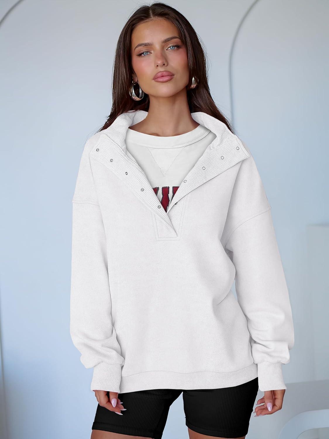 imageANRABESS Womens Oversized Sweatshirt Long Sleeve Henley Pullover Tops 2025 Fall Casual Button Loose Fit Teens Fashion OutfitsWhite