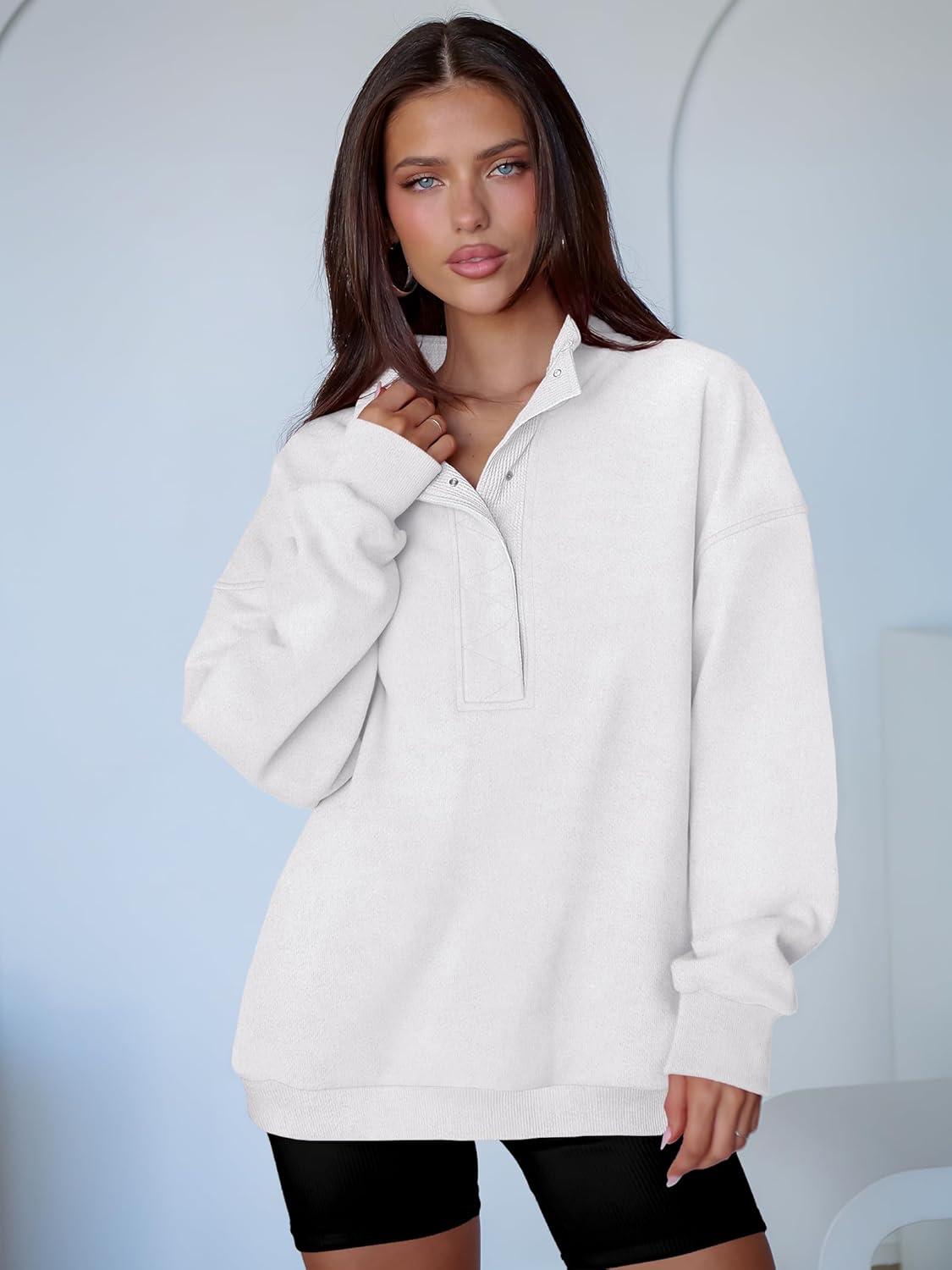 imageANRABESS Womens Oversized Sweatshirt Long Sleeve Henley Pullover Tops 2025 Fall Casual Button Loose Fit Teens Fashion OutfitsWhite