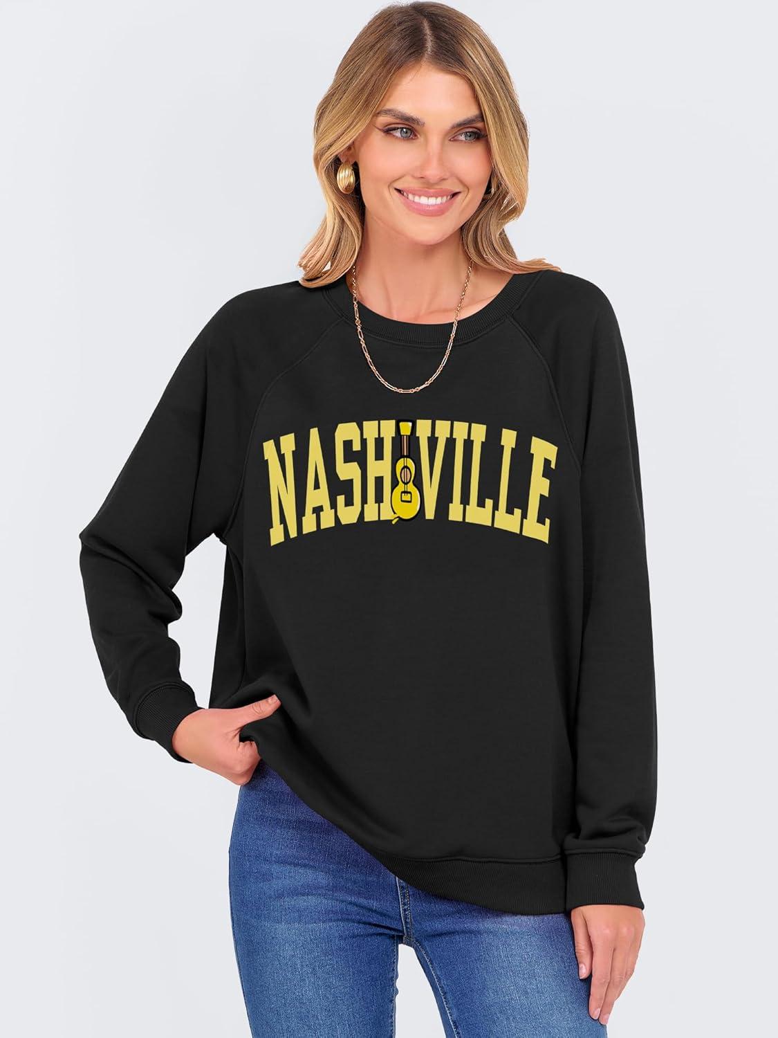 imageANRABESS Womens Oversized Sweatshirts Crewneck Long Sleeve Pullover Hoodies Graphic Cute Teen Girls Clothes 2025 Fall OutfitsBlack  Nashville