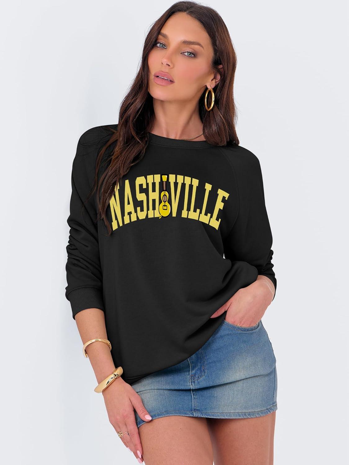 imageANRABESS Womens Oversized Sweatshirts Crewneck Long Sleeve Pullover Hoodies Graphic Cute Teen Girls Clothes 2025 Fall OutfitsBlack  Nashville