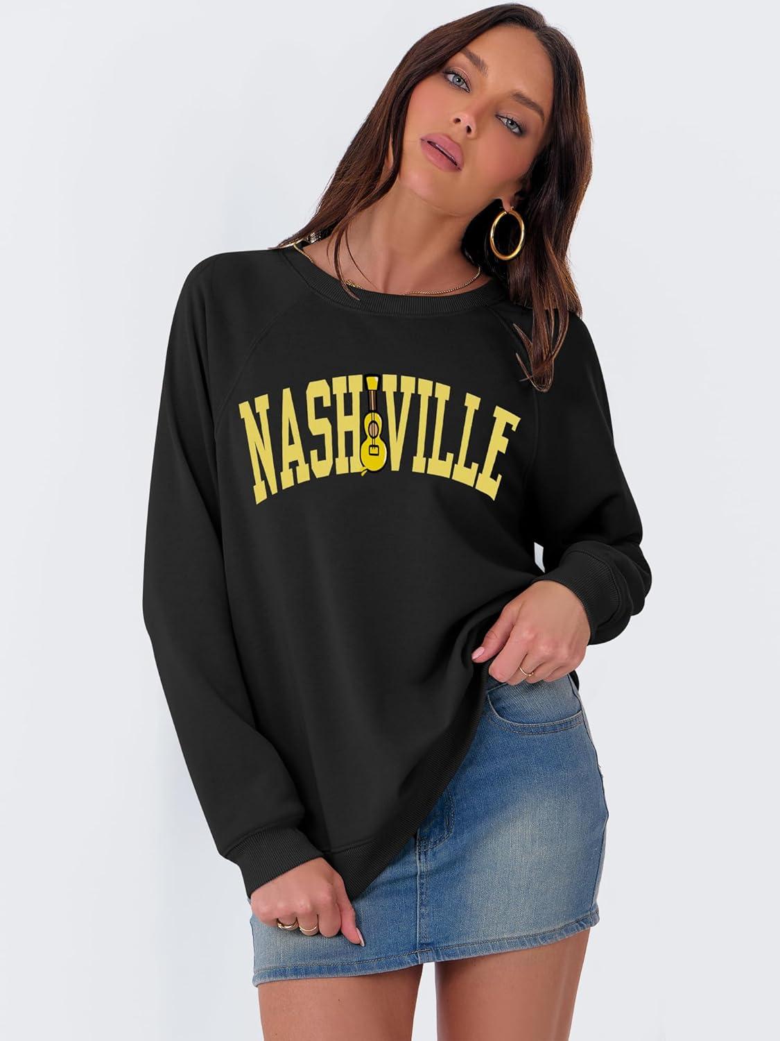 imageANRABESS Womens Oversized Sweatshirts Crewneck Long Sleeve Pullover Hoodies Graphic Cute Teen Girls Clothes 2025 Fall OutfitsBlack  Nashville