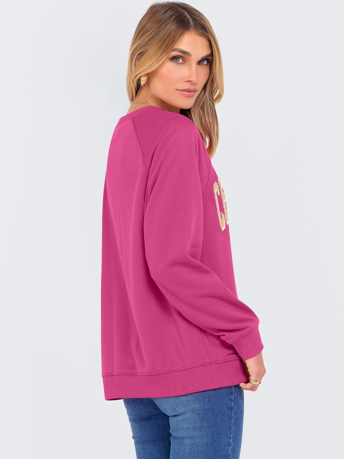 imageANRABESS Womens Oversized Sweatshirts Crewneck Long Sleeve Pullover Hoodies Graphic Cute Teen Girls Clothes 2025 Fall OutfitsHot Pink  Charleston