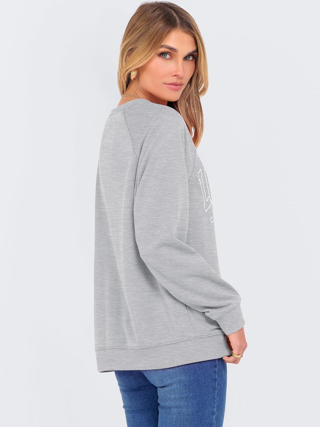 imageANRABESS Womens Oversized Sweatshirts Crewneck Long Sleeve Pullover Hoodies Graphic Cute Teen Girls Clothes 2025 Fall OutfitsLight Grey  Los Angeles