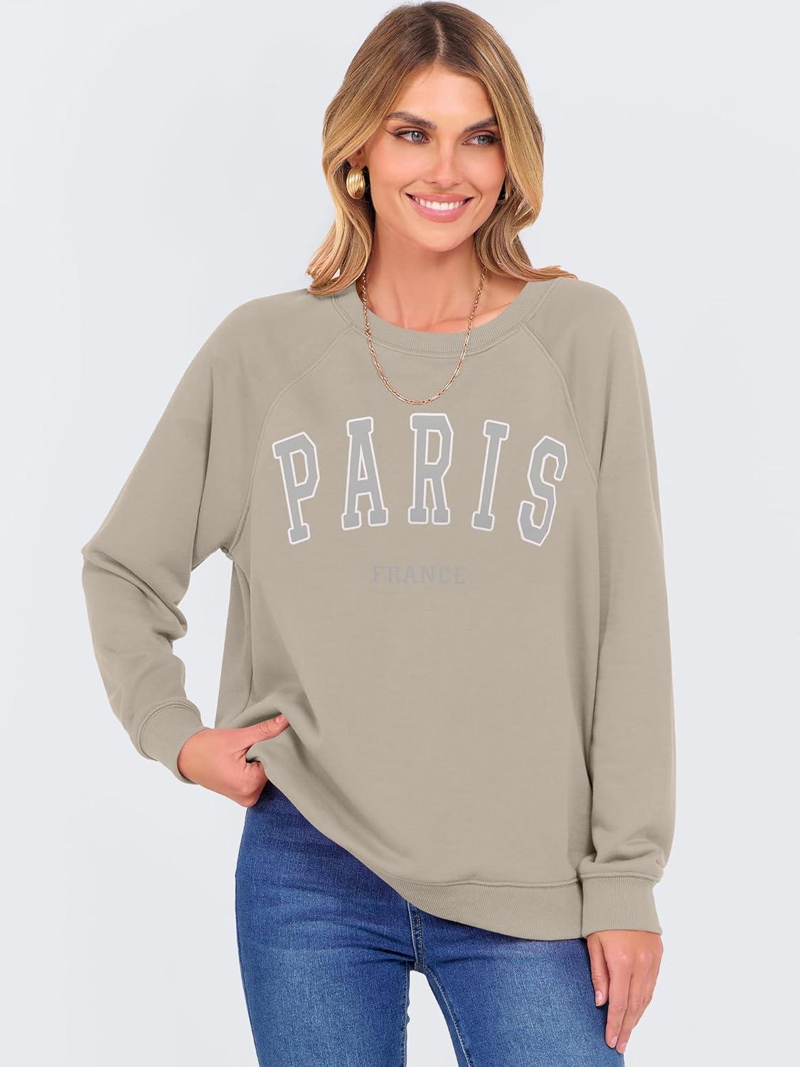 imageANRABESS Womens Oversized Sweatshirts Crewneck Long Sleeve Pullover Hoodies Graphic Cute Teen Girls Clothes 2025 Fall OutfitsLight Khaki  Paris