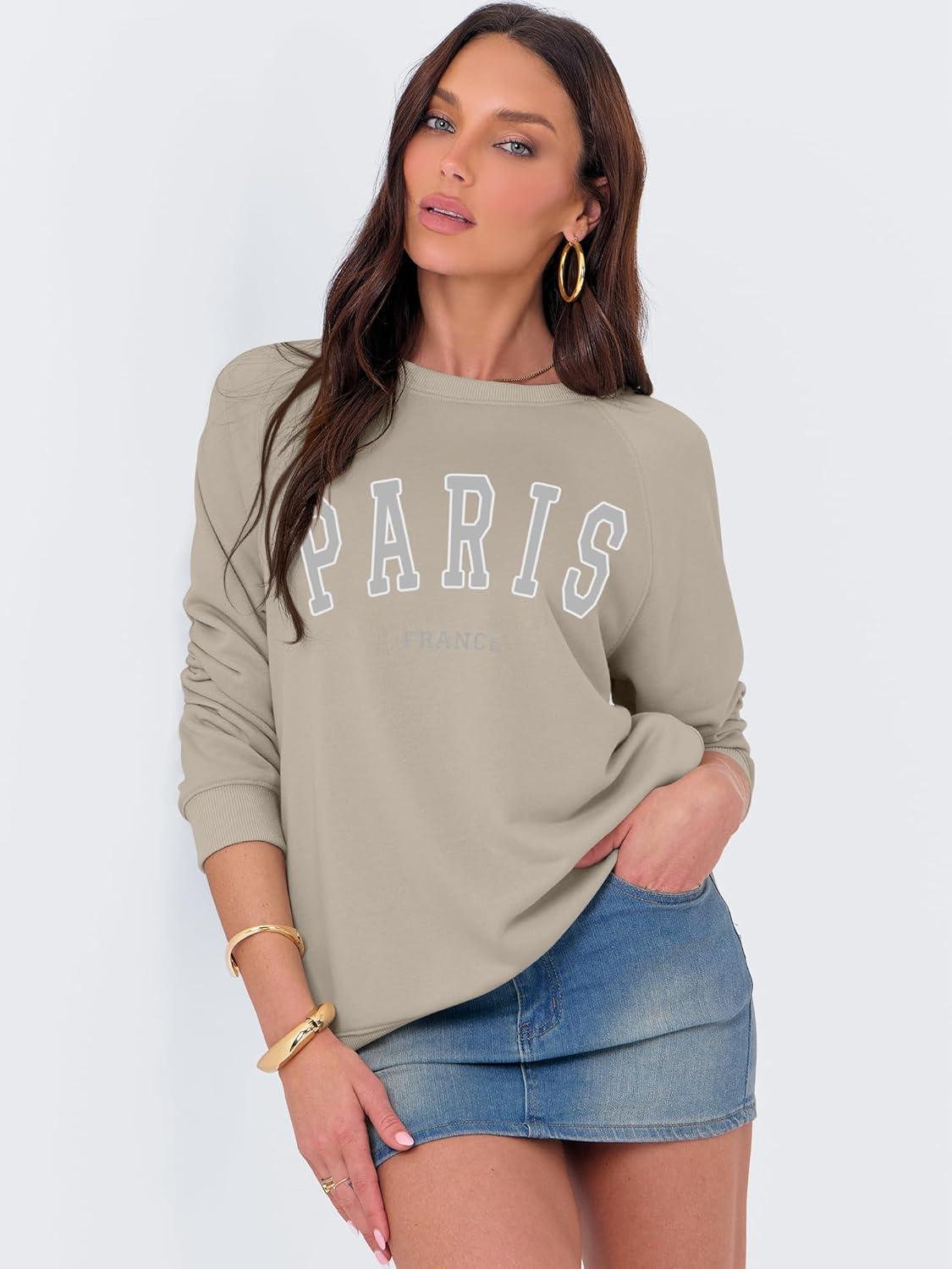 imageANRABESS Womens Oversized Sweatshirts Crewneck Long Sleeve Pullover Hoodies Graphic Cute Teen Girls Clothes 2025 Fall OutfitsLight Khaki  Paris