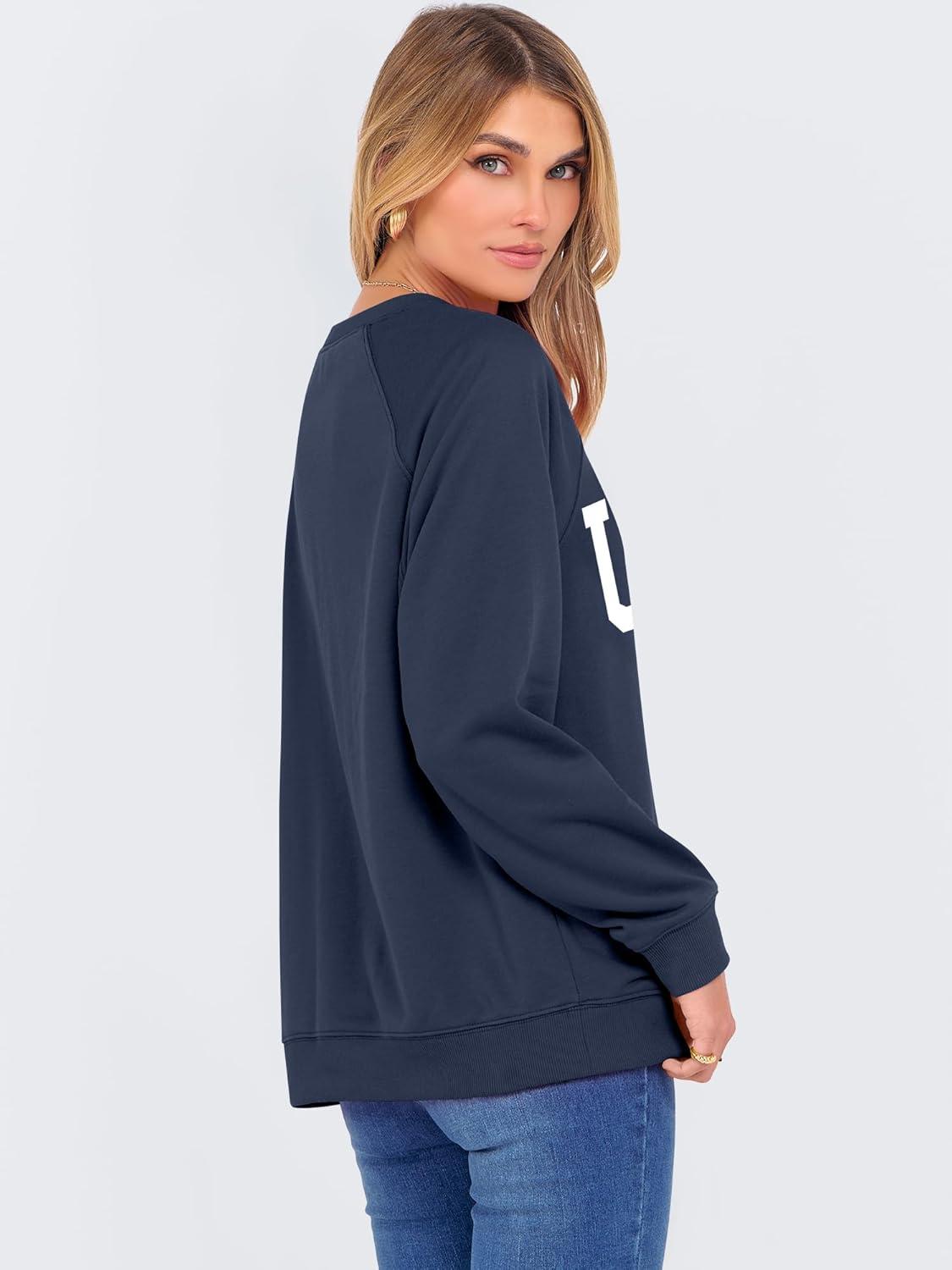 imageANRABESS Womens Oversized Sweatshirts Crewneck Long Sleeve Pullover Hoodies Graphic Cute Teen Girls Clothes 2025 Fall OutfitsNavy Blue  Flag