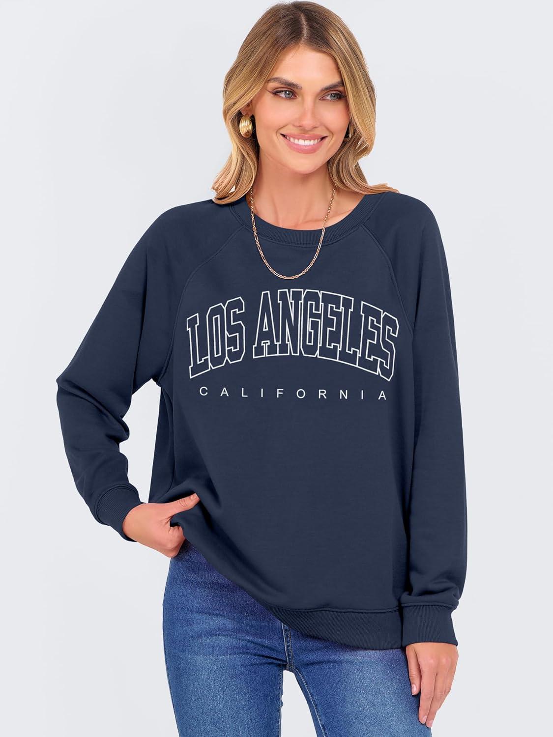 imageANRABESS Womens Oversized Sweatshirts Crewneck Long Sleeve Pullover Hoodies Graphic Cute Teen Girls Clothes 2025 Fall OutfitsNavy Blue  Los Angeles