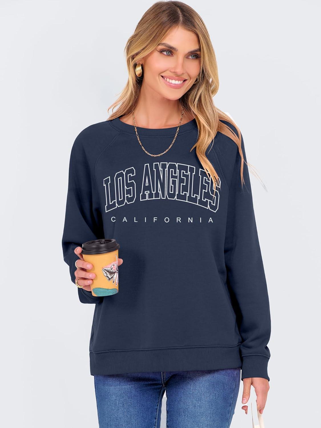 imageANRABESS Womens Oversized Sweatshirts Crewneck Long Sleeve Pullover Hoodies Graphic Cute Teen Girls Clothes 2025 Fall OutfitsNavy Blue  Los Angeles