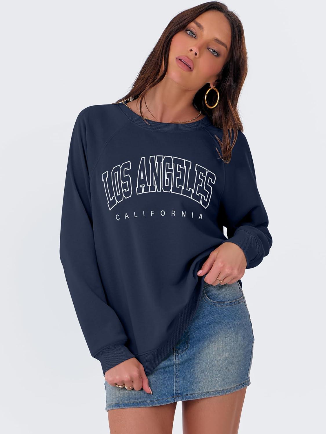 imageANRABESS Womens Oversized Sweatshirts Crewneck Long Sleeve Pullover Hoodies Graphic Cute Teen Girls Clothes 2025 Fall OutfitsNavy Blue  Los Angeles