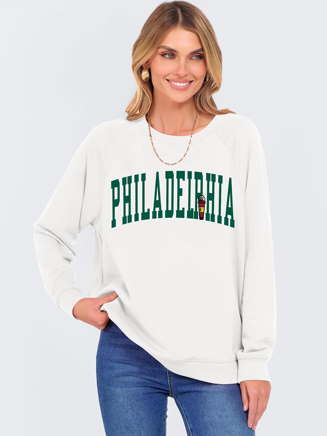 imageANRABESS Womens Oversized Sweatshirts Crewneck Long Sleeve Pullover Hoodies Graphic Cute Teen Girls Clothes 2025 Fall OutfitsWhite  Philadelphia