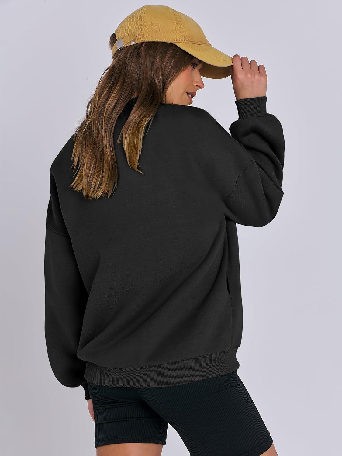 imageANRABESS Womens Zip up Oversized Sweatshirts Fleece jacket Coat Long Sleeve Casual Hoodie 2025 Fall Teen Girl Top ClothesBlack