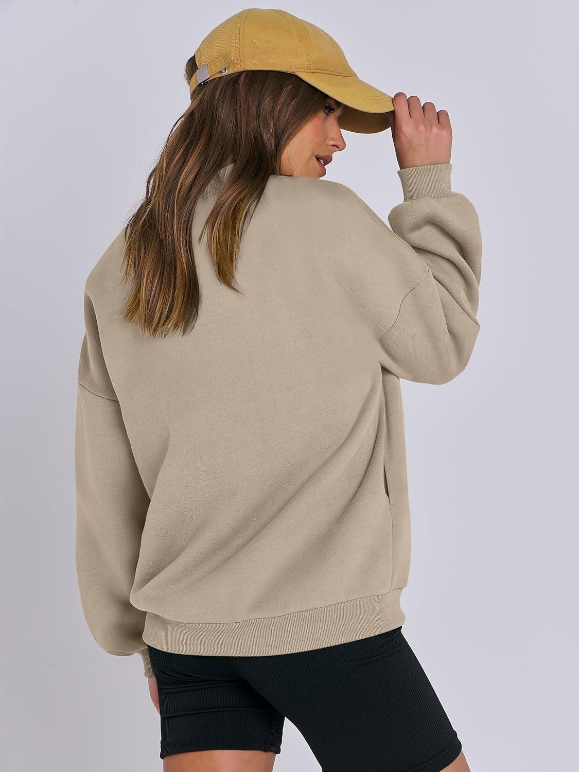 imageANRABESS Womens Zip up Oversized Sweatshirts Fleece jacket Coat Long Sleeve Casual Hoodie 2025 Fall Teen Girl Top ClothesBrown