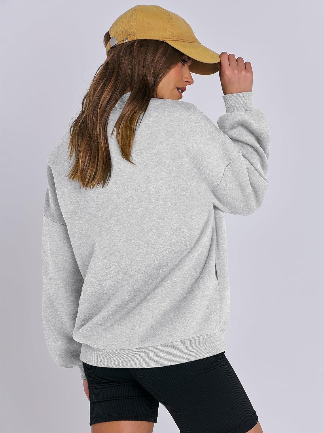 imageANRABESS Womens Zip up Oversized Sweatshirts Fleece jacket Coat Long Sleeve Casual Hoodie 2025 Fall Teen Girl Top ClothesGrey
