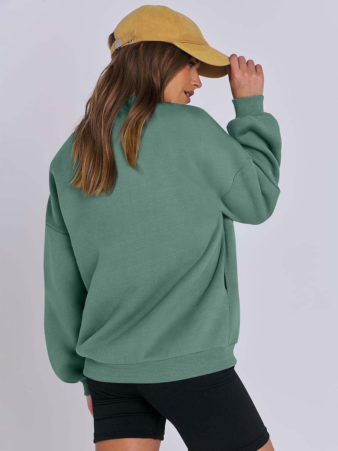 imageANRABESS Womens Zip up Oversized Sweatshirts Fleece jacket Coat Long Sleeve Casual Hoodie 2025 Fall Teen Girl Top ClothesLake Green
