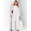 imageANRABESS Womens 2 Piece Outfits Fall Lounge Set 2025 Oversized Chunky Knit Sweater Top Wide Leg Pants Loungewear ClothesWhite