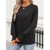 imageANRABESS Womens Long Sleeve Shirts Crewneck Casual Loose Tunic Tops Dressy Work Blouses Fall Fashion Clothes 2025Black
