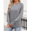 imageANRABESS Womens Long Sleeve Shirts Crewneck Casual Loose Tunic Tops Dressy Work Blouses Fall Fashion Clothes 2025Grey