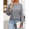 imageANRABESS Womens Long Sleeve Shirts Crewneck Casual Loose Tunic Tops Dressy Work Blouses Fall Fashion Clothes 2025Grey