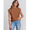 imageANRABESS Womens Mock Neck Sleeveless Sweater Vest Casual Cap Sleeve Knit Pullover Tank Tops 2025 Fall ClothesCaramel