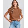 imageANRABESS Womens Mock Neck Sleeveless Sweater Vest Casual Cap Sleeve Knit Pullover Tank Tops 2025 Fall ClothesCaramel