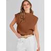 imageANRABESS Womens Mock Neck Sleeveless Sweater Vest Casual Cap Sleeve Knit Pullover Tank Tops 2025 Fall ClothesCaramel