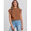 imageANRABESS Womens Mock Neck Sleeveless Sweater Vest Casual Cap Sleeve Knit Pullover Tank Tops 2025 Fall ClothesCaramel