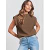 imageANRABESS Womens Mock Neck Sleeveless Sweater Vest Casual Cap Sleeve Knit Pullover Tank Tops 2025 Fall ClothesDeep Brown
