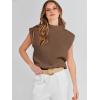 imageANRABESS Womens Mock Neck Sleeveless Sweater Vest Casual Cap Sleeve Knit Pullover Tank Tops 2025 Fall ClothesDeep Brown