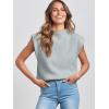imageANRABESS Womens Mock Neck Sleeveless Sweater Vest Casual Cap Sleeve Knit Pullover Tank Tops 2025 Fall ClothesGrey