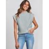 imageANRABESS Womens Mock Neck Sleeveless Sweater Vest Casual Cap Sleeve Knit Pullover Tank Tops 2025 Fall ClothesGrey