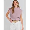 imageANRABESS Womens Mock Neck Sleeveless Sweater Vest Casual Cap Sleeve Knit Pullover Tank Tops 2025 Fall ClothesLight Pink