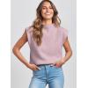 imageANRABESS Womens Mock Neck Sleeveless Sweater Vest Casual Cap Sleeve Knit Pullover Tank Tops 2025 Fall ClothesLight Pink