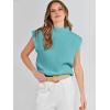 imageANRABESS Womens Mock Neck Sleeveless Sweater Vest Casual Cap Sleeve Knit Pullover Tank Tops 2025 Fall ClothesMint