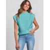 imageANRABESS Womens Mock Neck Sleeveless Sweater Vest Casual Cap Sleeve Knit Pullover Tank Tops 2025 Fall ClothesMint