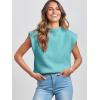 imageANRABESS Womens Mock Neck Sleeveless Sweater Vest Casual Cap Sleeve Knit Pullover Tank Tops 2025 Fall ClothesMint